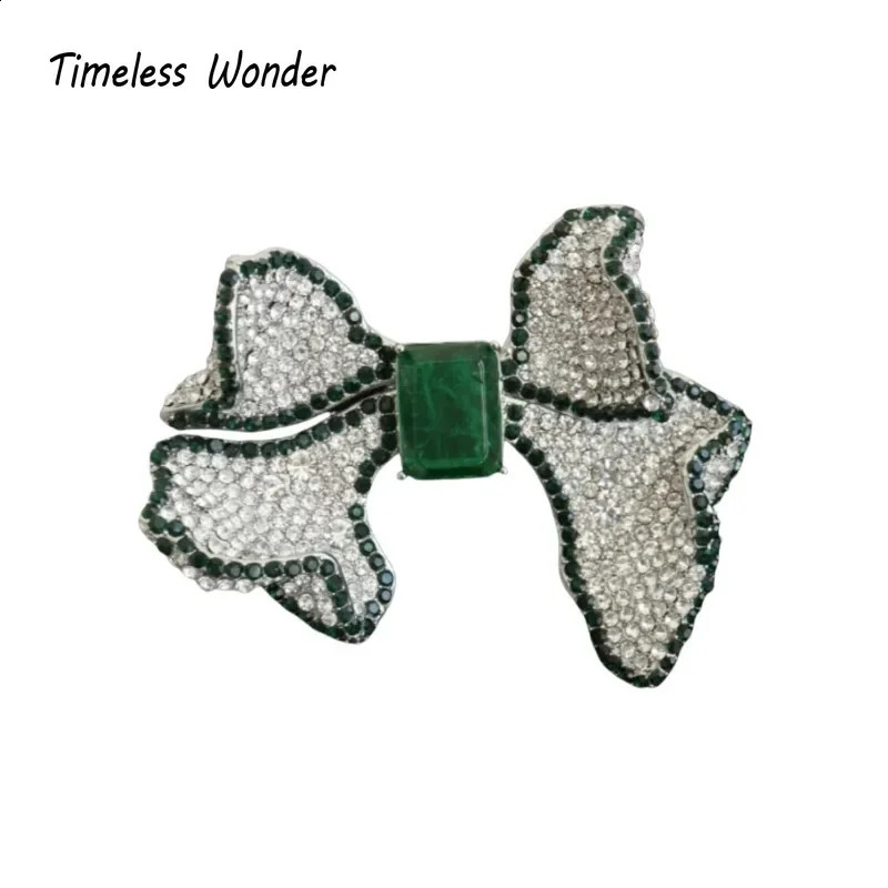 Timeless Wonder Fancy Zircon Bowknot Brooch Pins for Women Jewelry Runway Rare Top Punk Gift Classy 8529 241227