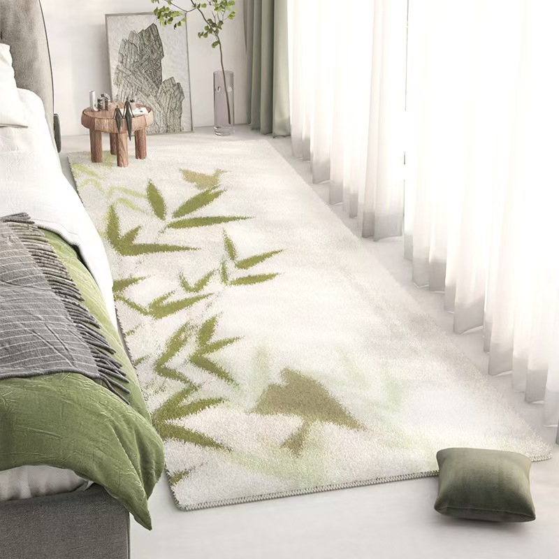 flower-3761-62-446- LLBB-Beige Minimalist Striped Carpet Large Area Living Room Carpets Comfortable Soft