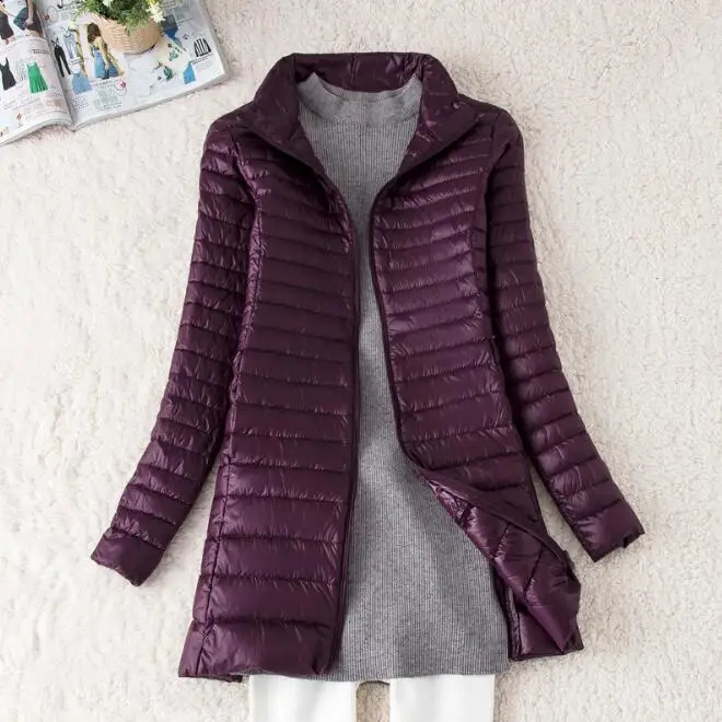 SEDUTMO Winter Long Women Down Jackets Ultra Light Duck Down Coat Thin Slim Black Puffer Jacket ED341 241228