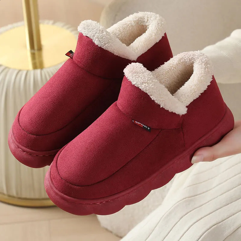 Smile PoP Winter Plush Men Shoes Classic Indoor House Slippers Outdoor Soft Non Slip Womens Casual Bedroom 241223