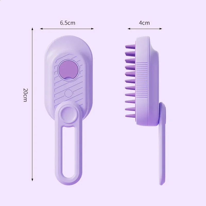 Steamed dog brush with essential oil Electric Spray Cat Hair Brush 3 in1 Dog Steamer Brush for Massage Pet Grooming Removing 241224