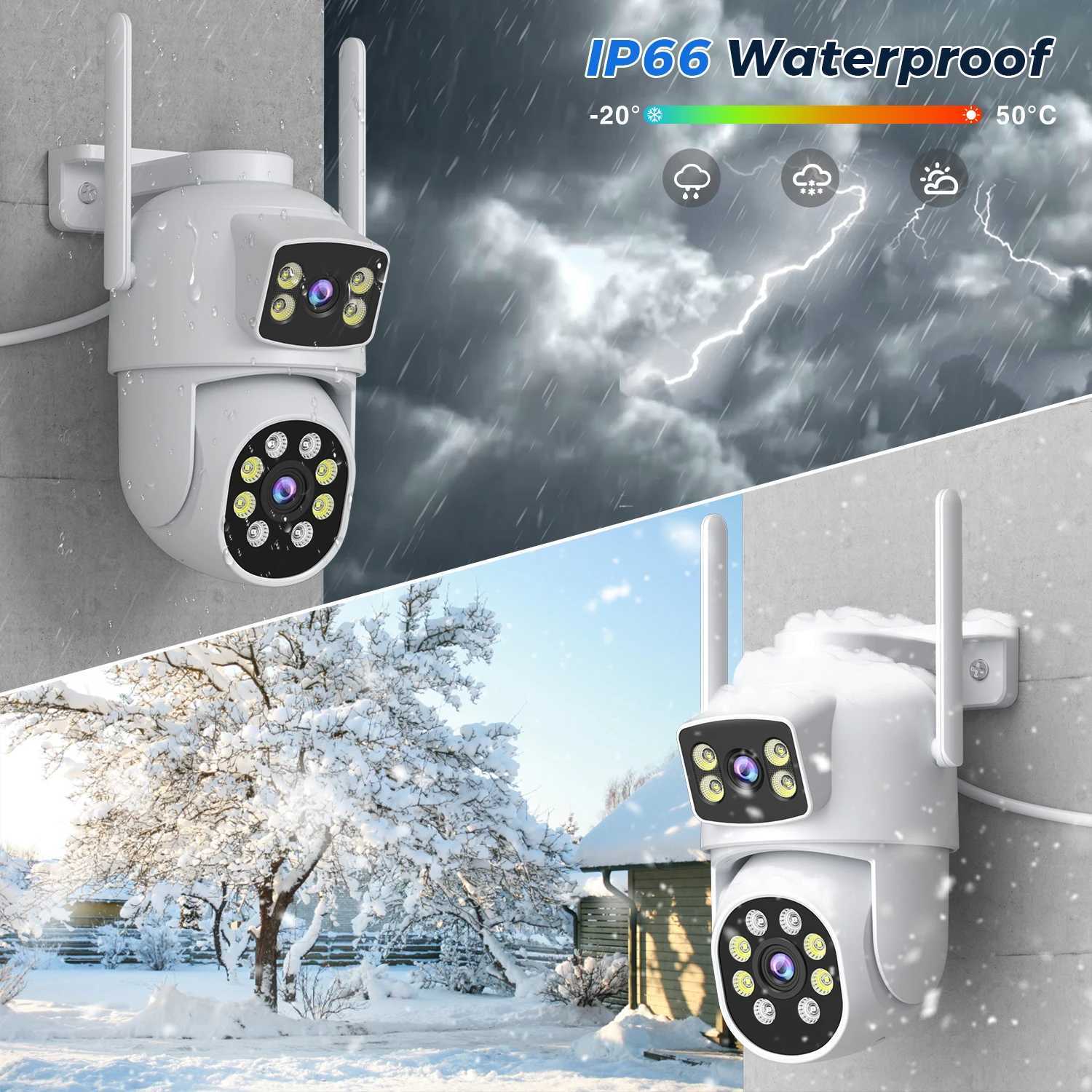 10MP 5K PTZ WiFi IP Camera Security Protection Dual Lens Sn Color Night Vision Auto Track CCTV Surveillance Camera O-KAM ProXJ241228