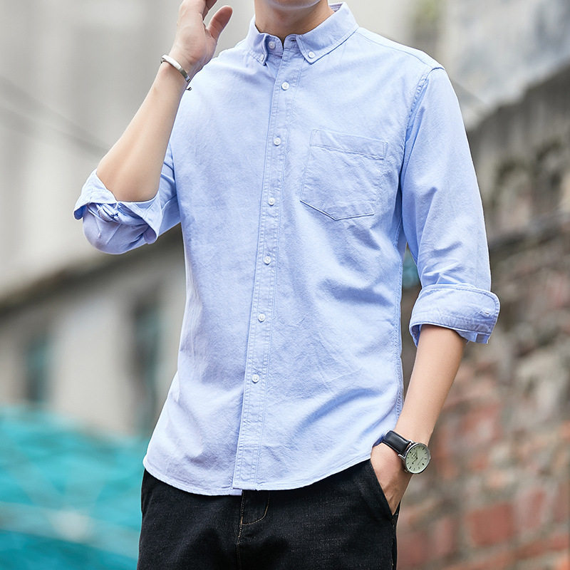 M12281 Pure cotton men's shirt long sleeve 2024 new autumn cotton shirt