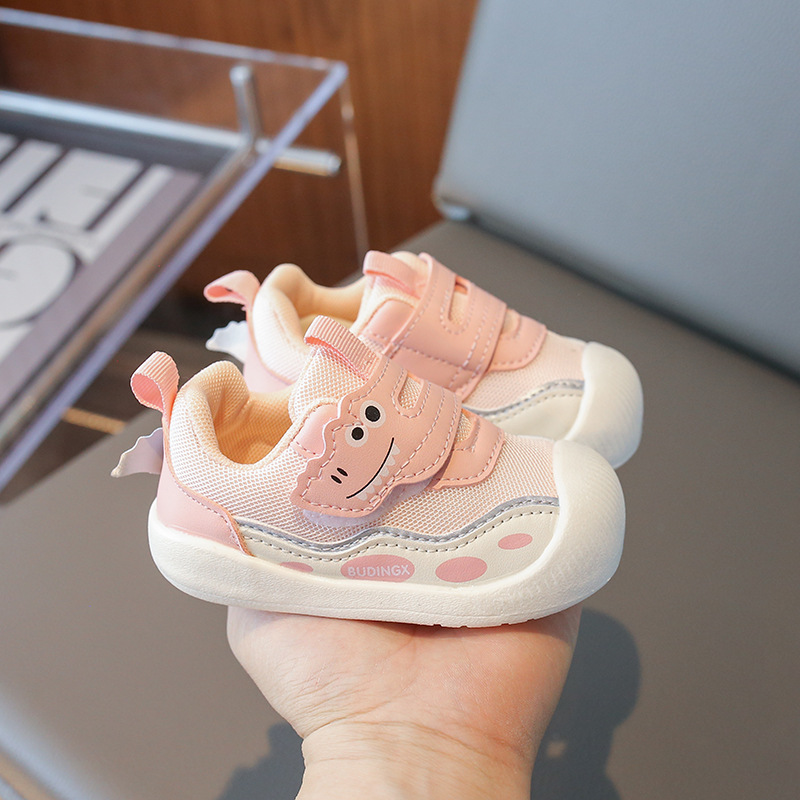 Toddler Sneakers For Spring Autumn Baby Cute Cartoon Walking Shoes Happysteps Boys Girls Dinosaur Sticker Kids Casual Shoes Sizes US1C-US9C