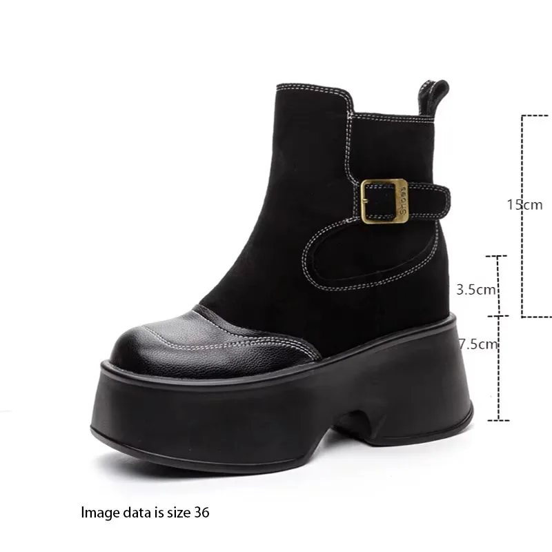 AIYUQI Women Short Boots Autumn Leopard Print Korean Platform Women Ankle Boots Trend Designer Women High Heel Boots