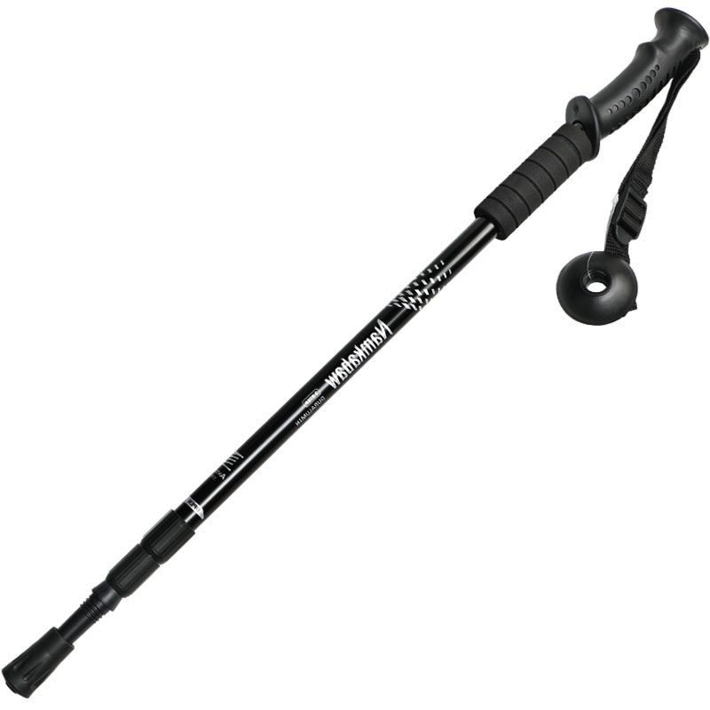 Three sections straight handle inner lock outdoor hiking poles retractable 6061 aluminum alloy trekking poles