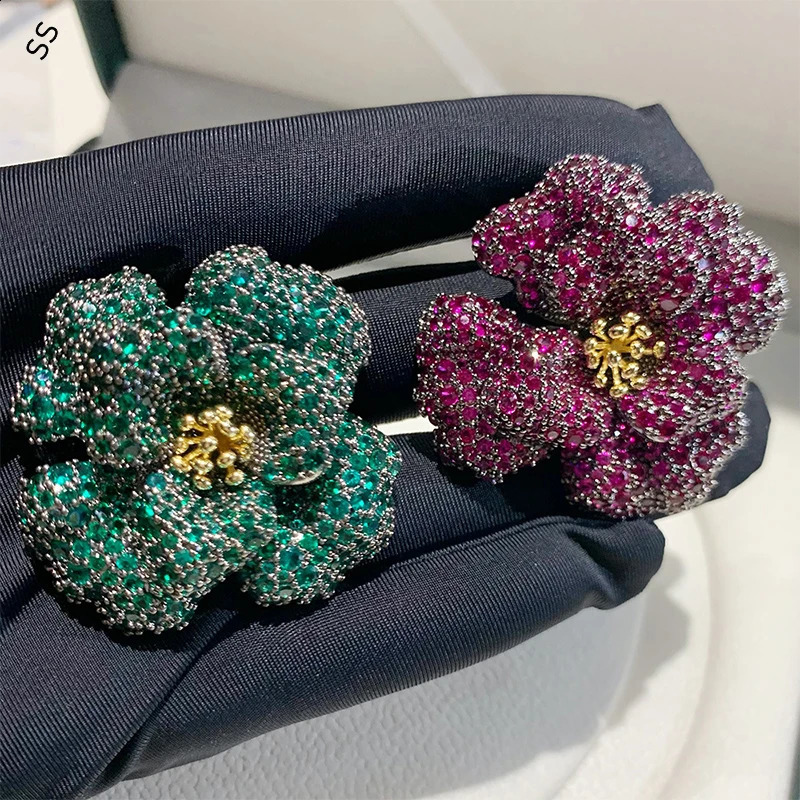 Atmosphere Advanced Sense Heavy Handmade Rose Brooch Womens Suit Dress Jewelry Garment Corsage 18k Gold Plated Accessory 241227