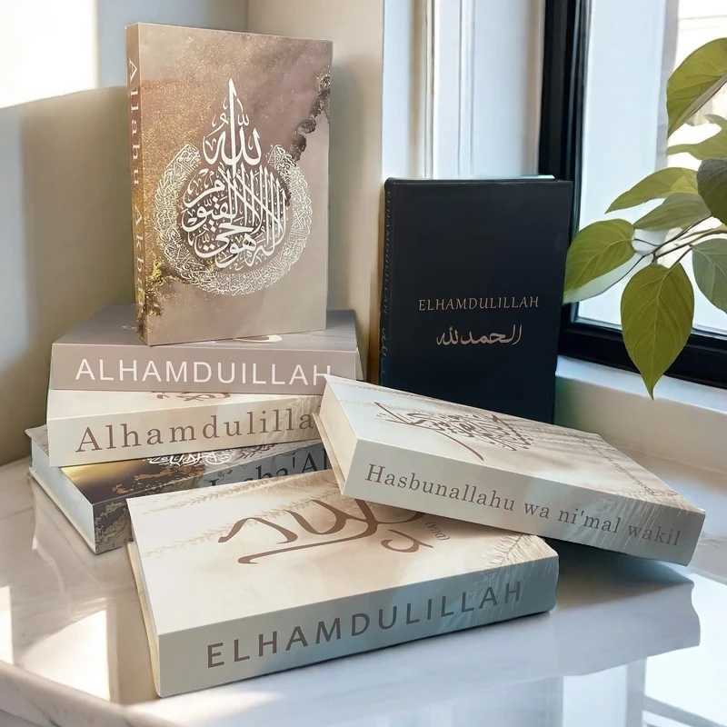Islamic Mosque Luxury Fake Book Storage Box Kaaba Decorative Books Home Decor Coffee Table Bedroom Ornament Interior DecorationXJ241228
