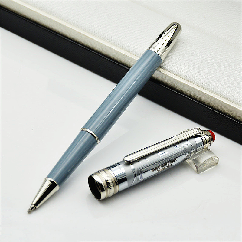 MOM Blue Red Resin 2024 New M Rollerball Pens Luxury Fountain Writing Gift Office Stationery Supplies With Series Number
