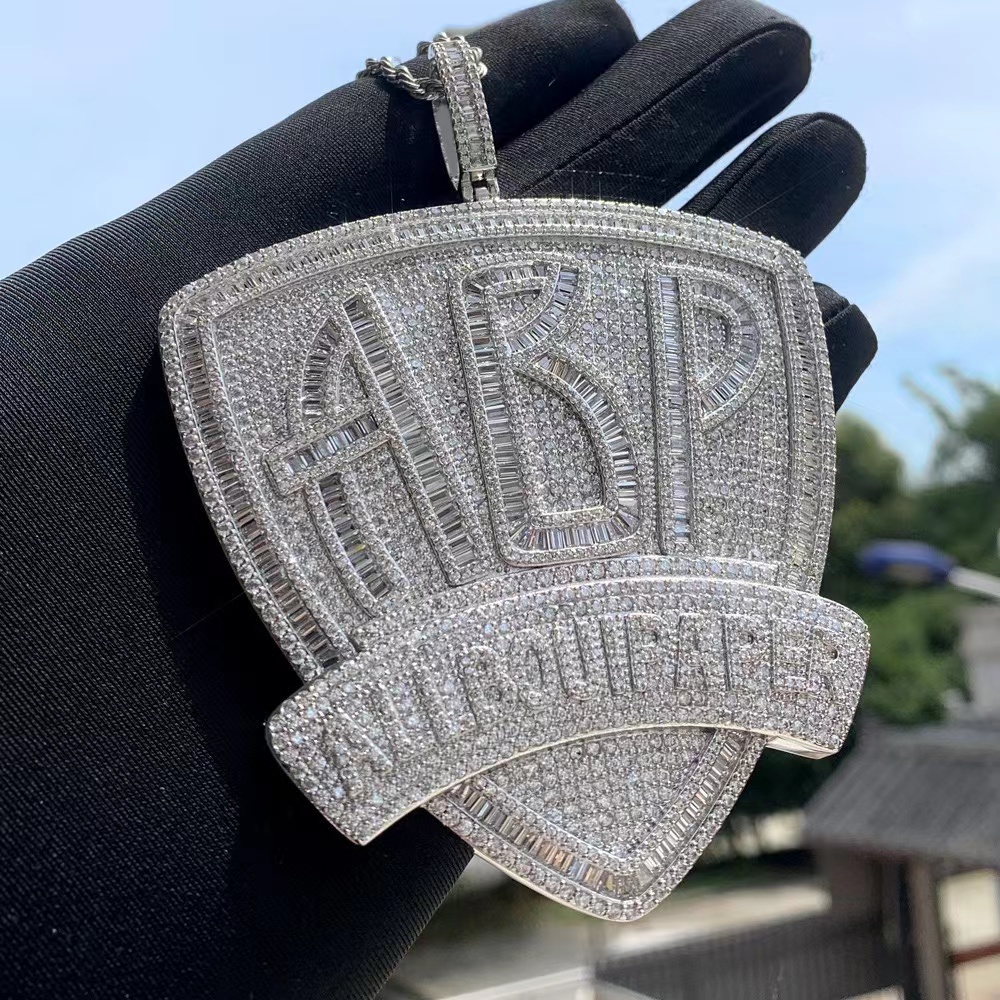 Designer Moissanite Diamond Necklace for Mens Cuban Chain Luxury Pendant Custom 4 Inches Iced Out 3d 925 Silver Initial Vvs Link Hip Hop Jewelry Men G