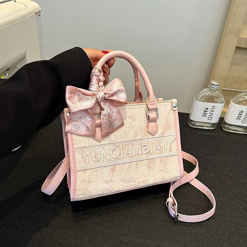 Leather Bucket Chic Single Shoulder Bag Ladies, Elegant Flap Crossbody In Pale Pink - Lightweight For Daily Use New Free Delivery Designer Bag