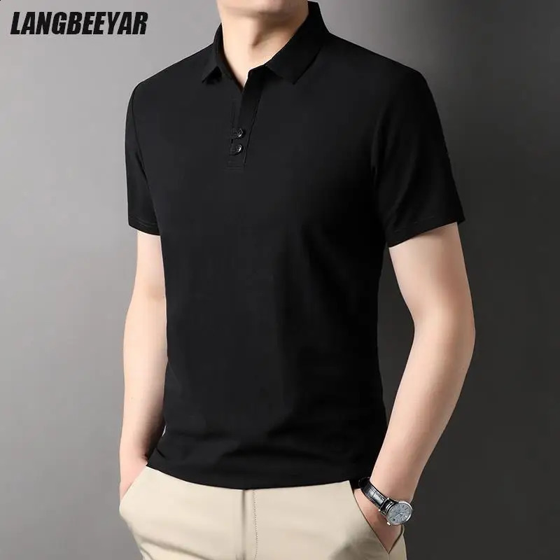 Top Grade 100% Cotton Linen y Summer Polo Shirts Slim Men Fashion Short Sleeve Casual Tops Mens Clothing 241228