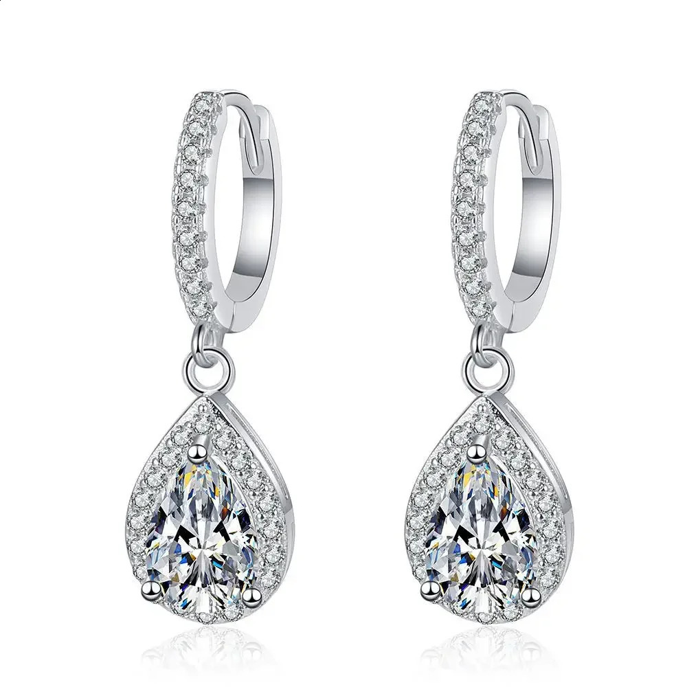 Classic Pear Cut Diamond Drop Earrings Women S925 Silver Earring Plated PT950 Fine Jewelry 241228
