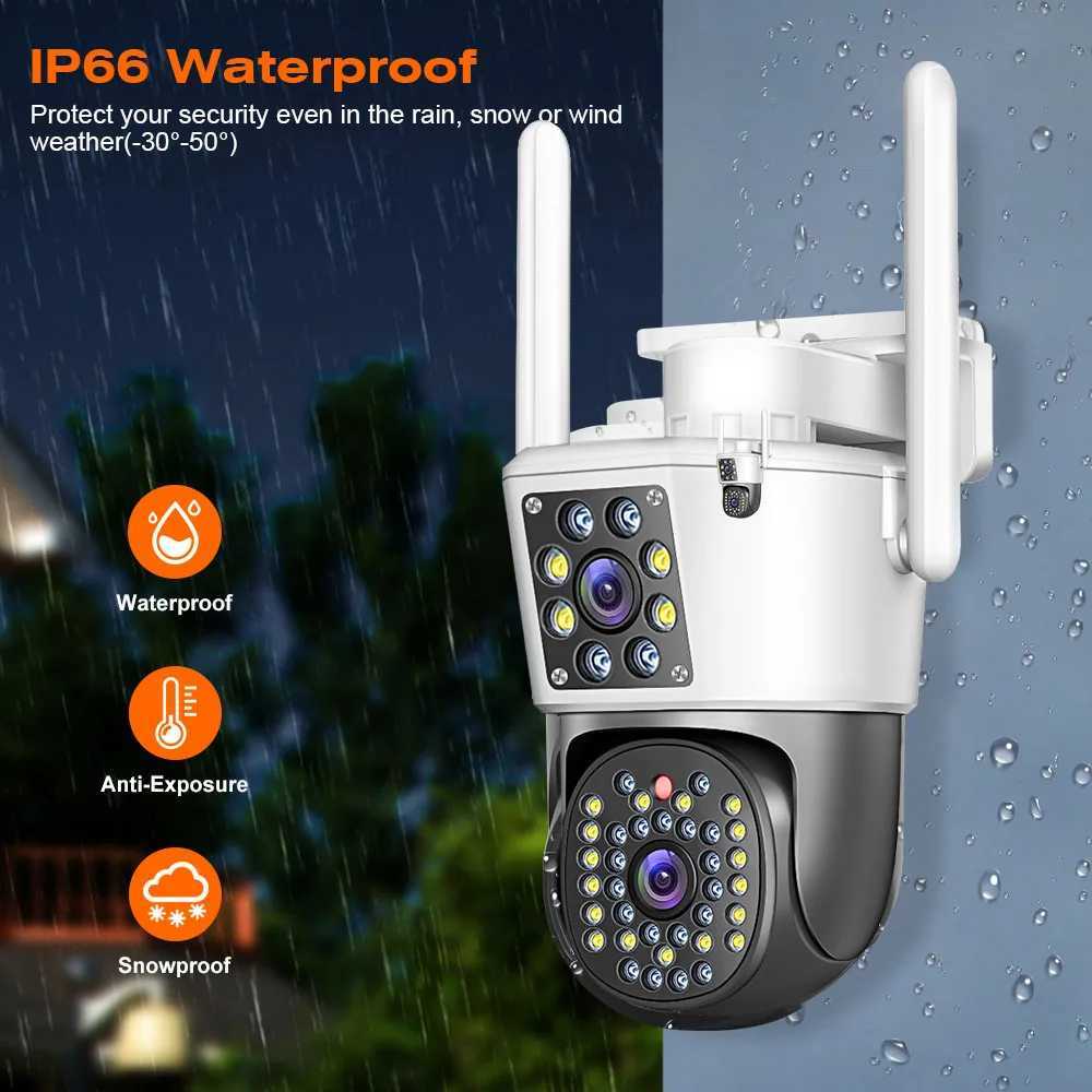 4K 8MP Wifi PTZ Camera Dual Lens IP CCTV Video Surveillance Camera Ai Human Detect Auto Tracking Night Vision Outdoor IPC360XJ241228