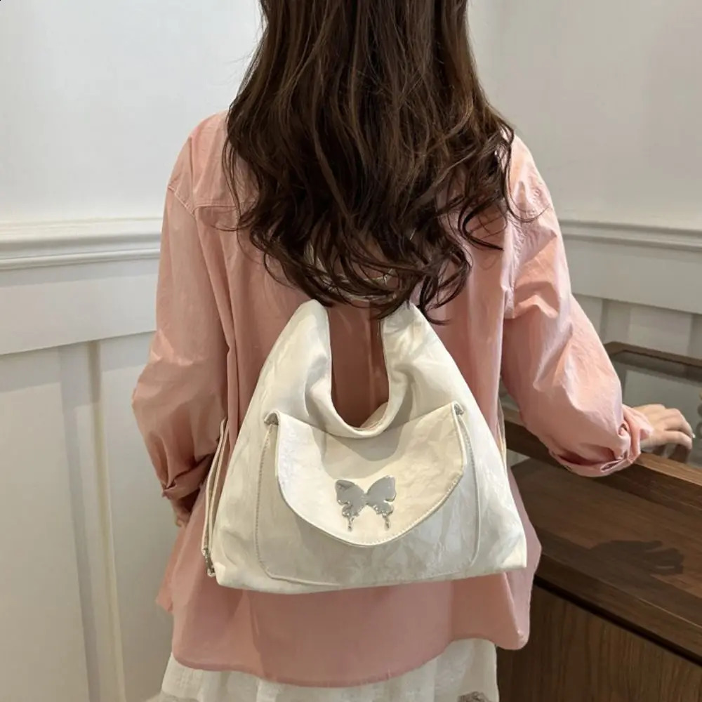 Big Capacity Butterfly Shoulder Bag Vintage Crossbody Bag PU Leather Tote Bag Women Handbag Fashion Chain Backpack 241223