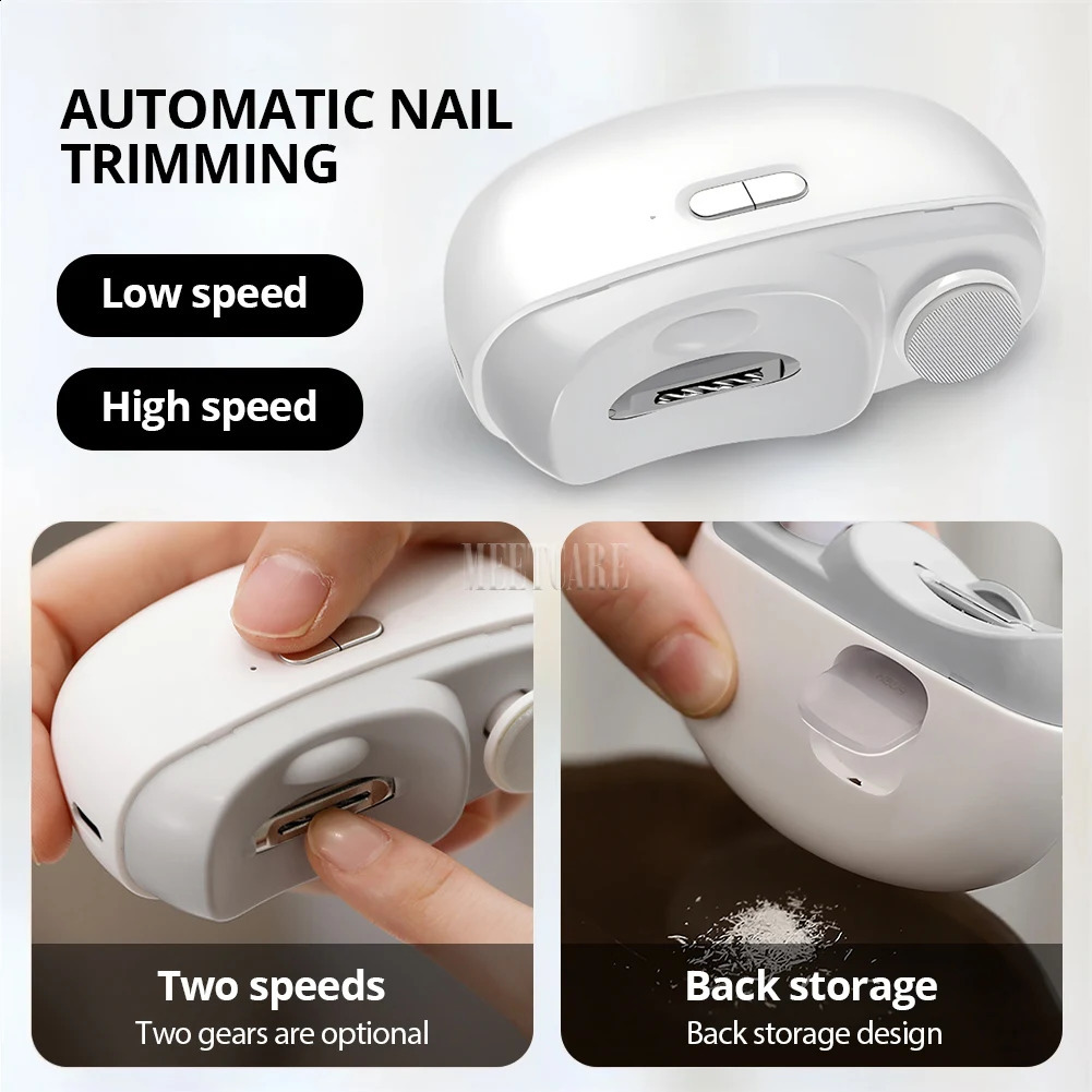 2in1 Wireless Nail Clipper Grinding for Adult Child Nail Grinder Polish Trimmer Machine Portable Finger Toe Nails Cutter Tool 241223