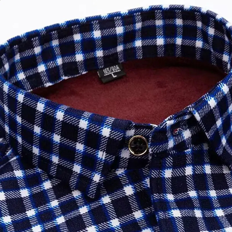 Autumn and winter mens double-sided fleece long-sleeved shirt non-ironing anti-wrinkle business casual fashion slim fit 241223