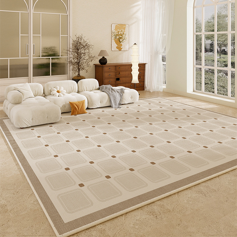 4811-52.66-BB-Beige Minimalist Carpet Comfortable Refreshing Bedroom Rug Easy Care Waterproof Rugs