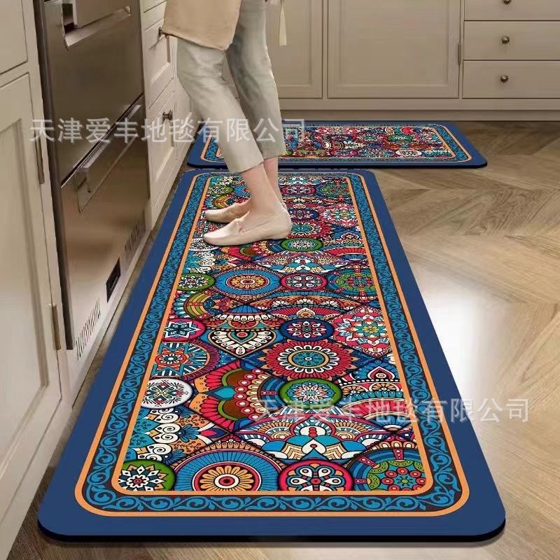 New Retro Kitchen Special Diatom Mud Foot Pad Absorbs Water and Oil, Non-slip and Washable