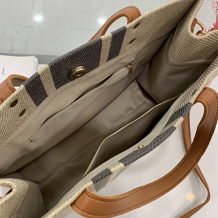 Free shipping Totes Bag for Women Handheld briefcase stripe single shoulder large capacity canvas bag