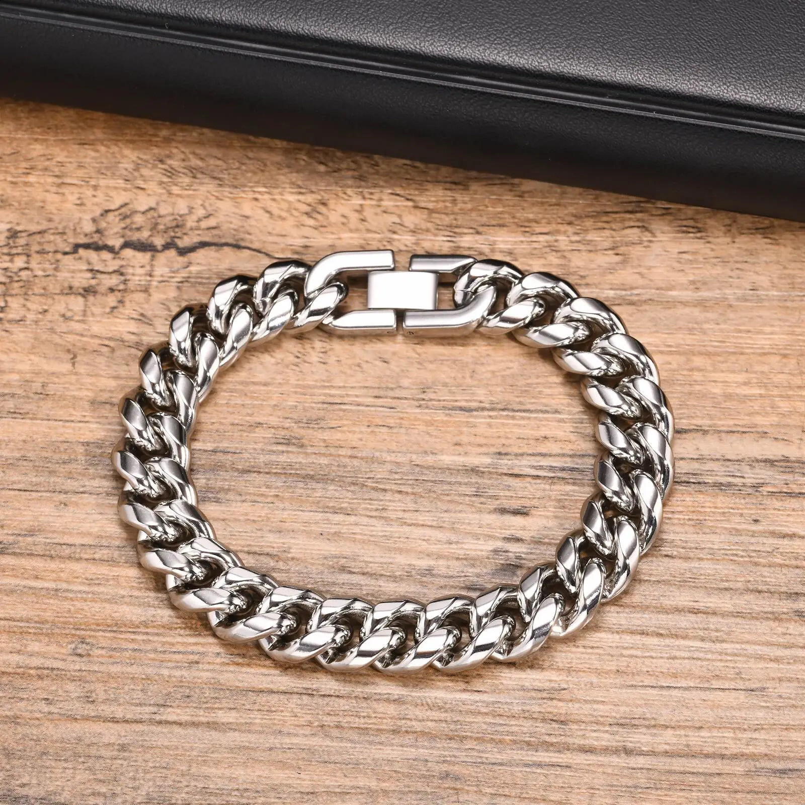 612MM Cuban Chain Mens BraceletWaterproof Stainless Steel Curb Link WristbandPunk Jewelry Gifts y241223