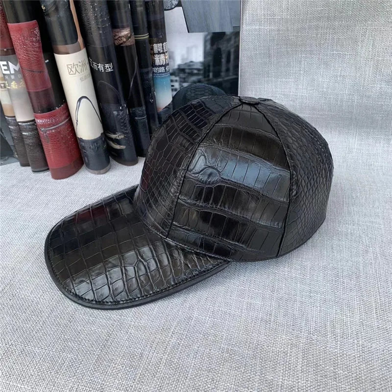 Real True Belly Skin Men Leisure Baseball Cap Genuine Alligator Leather Male Adjustable Hip-hop Hat 241227