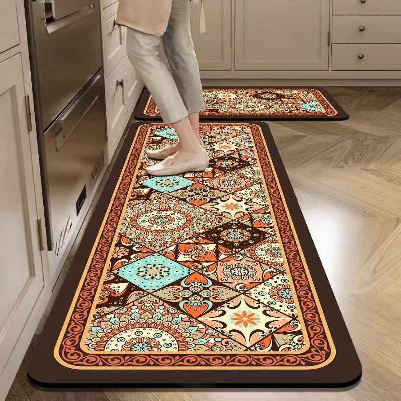 New Retro Kitchen Special Diatom Mud Foot Pad Absorbs Water and Oil, Non-slip and Washable