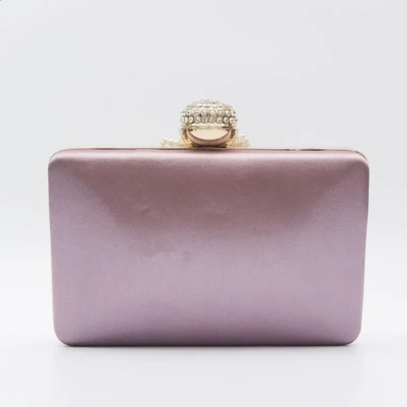 Women Pearl Tassel Satin Evening Bag Wedding Prom Party Sweet Hand Bags Diamond Hasp Clutch Vinho Ladies Elegant Purses 241227