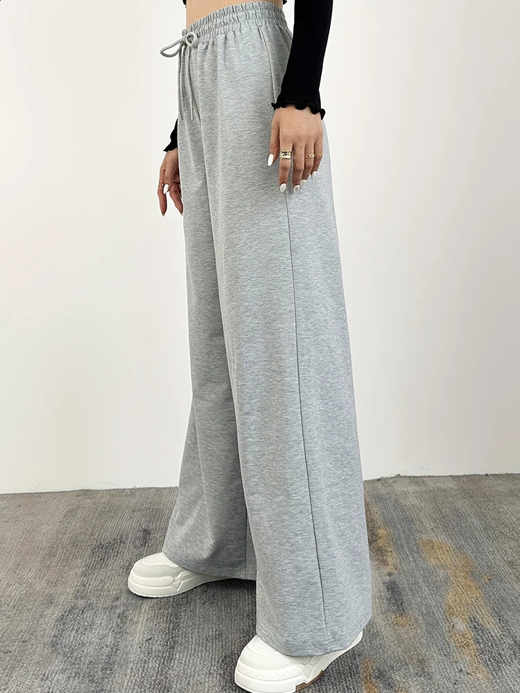 Wide Leg Pants For Women Straight Bottom AllMath Plain Fitness Joggers Travel Basic Casual On Sale 241228