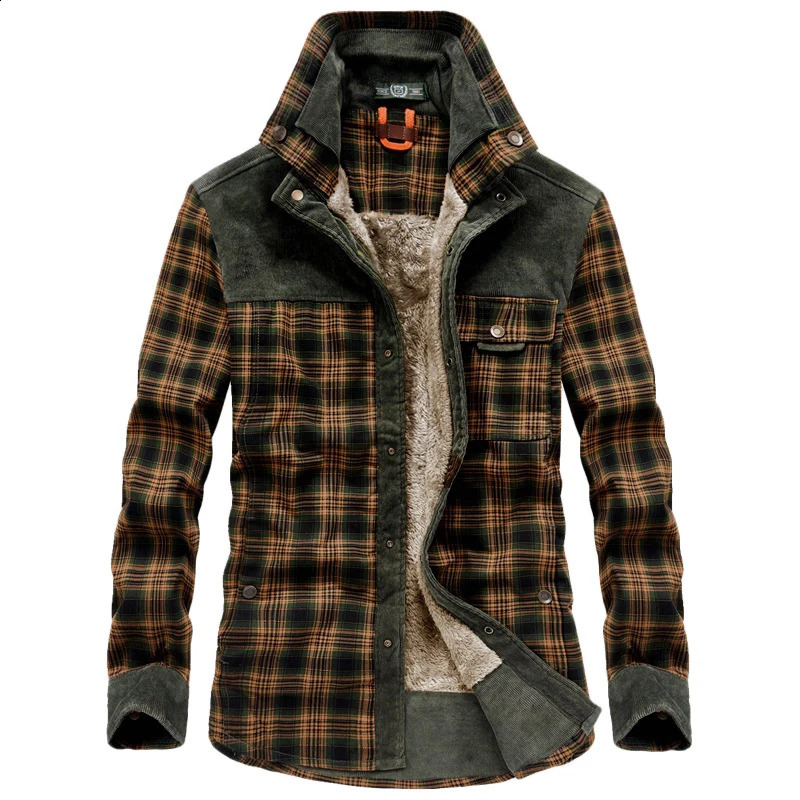Men Wanderer Jacket Overland Flannel Jacket Long Sleeves Warm Fleece Shirts Tops Warm Business Casual Shirt For Man 241223