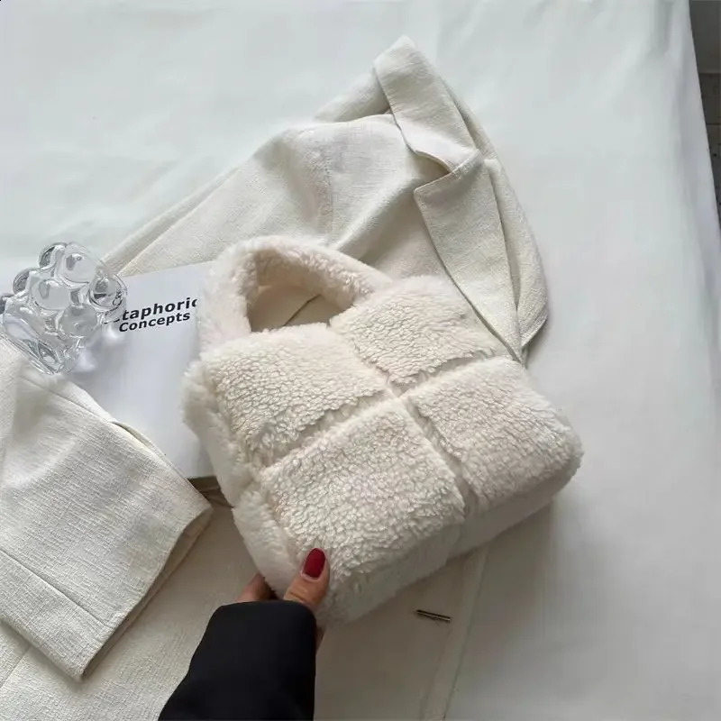 Lamb Plush Bag Crossbody Bags for Women Female Purse and Handbag Mother Kids Girl Handbags 241226Z