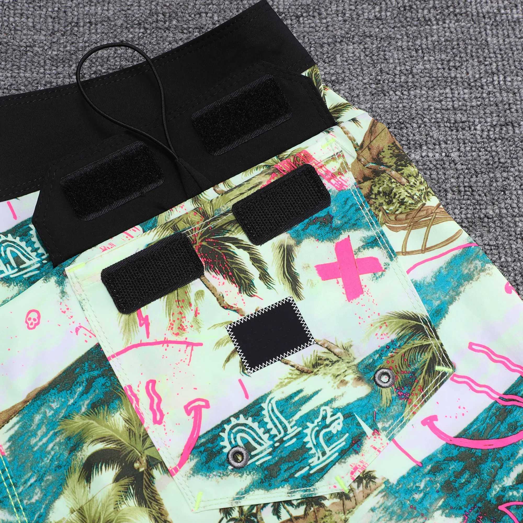 Mens swim trunks beach shorts Bermuda spandex quick drying surfboard high-quality four-way stretch waterproof mens swimsuit W241228