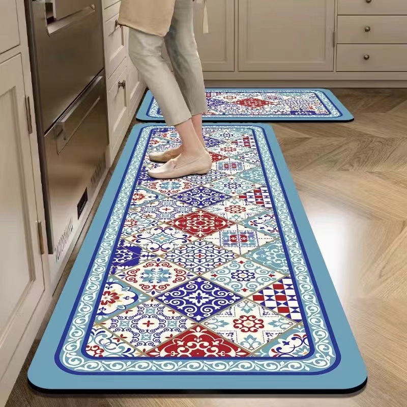 New Retro Kitchen Special Diatom Mud Foot Pad Absorbs Water and Oil, Non-slip and Washable