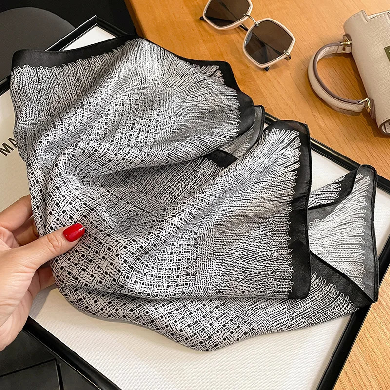 Square Silk Scarf Women Satin Neck Kerchief Bandana Floral Hairbands Spring Small Scarves 241228