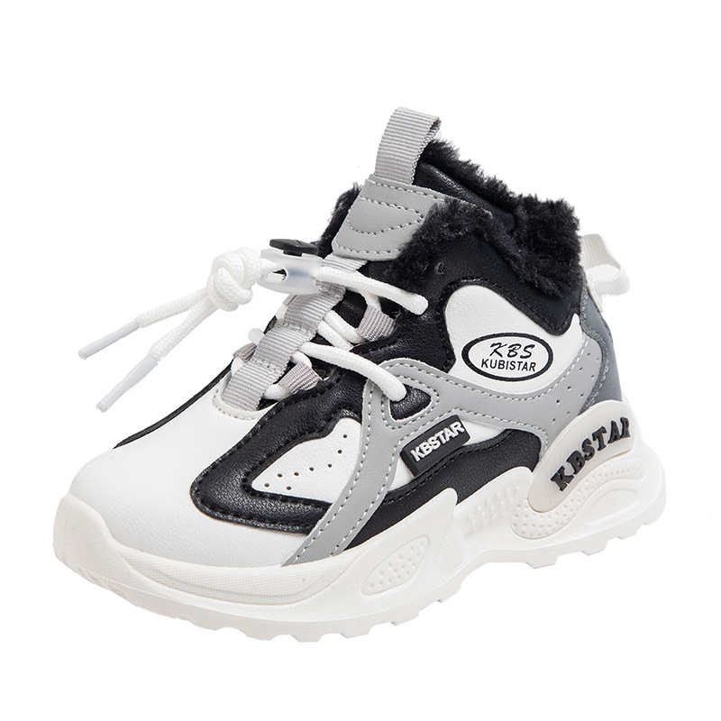 Winter Warm Kids Sneakers Plush Boys Girls Casual Shoes Kidsnest Children Toddler Sports Walking Shoes Kids Cotton Shoes Sizes US5C-US4Y