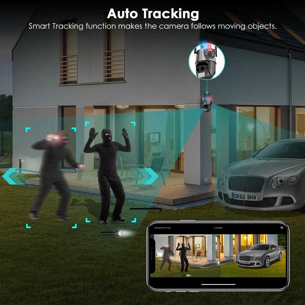 BESDER 8MP PTZ WiFi Camera with Dual Sn Color Night Vision Outdoor 4MP Security IP Camera CCTV Surveillance Camera ICSEE AppXJ241228