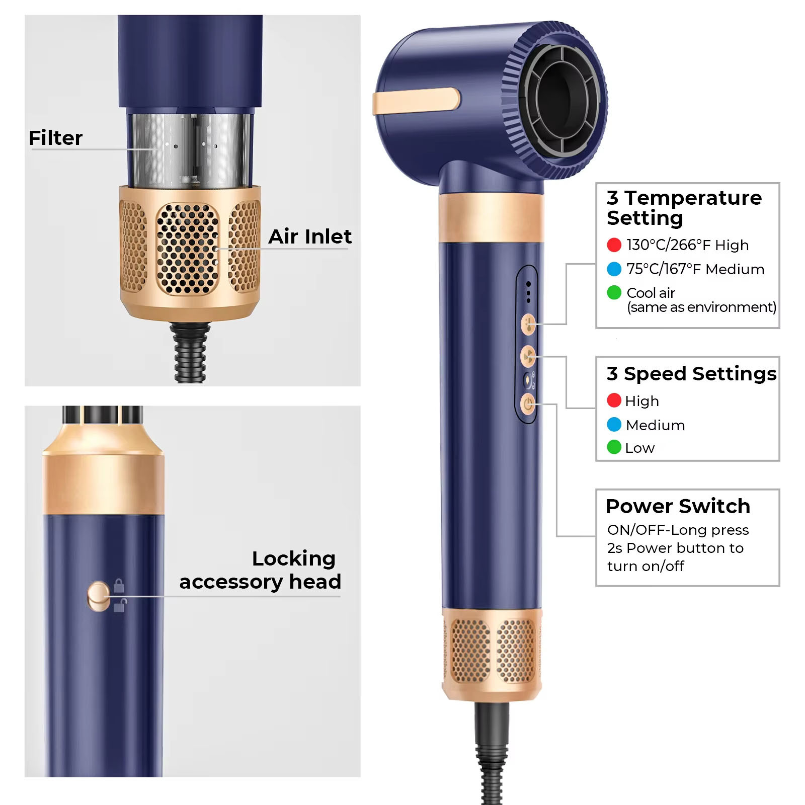 Blow Dryer 110000 RPM Hot Brush Styler Auto Air Curler For Curly 7 In 1 Multistyler Hair Styg Tool
