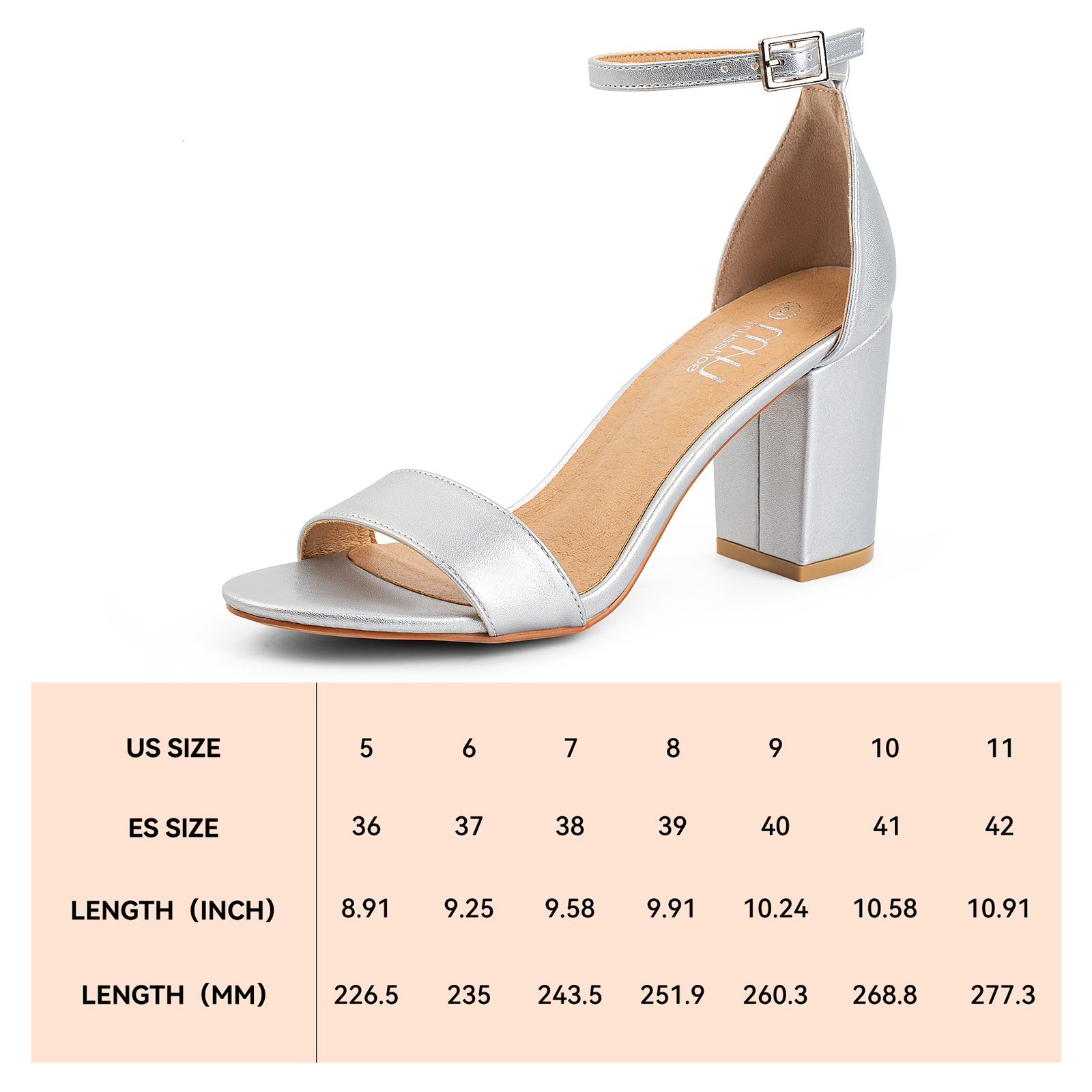 2024 Sexy High Pumps Comfort Block Ladies Buckle Heels Female Shoes Women Sandals