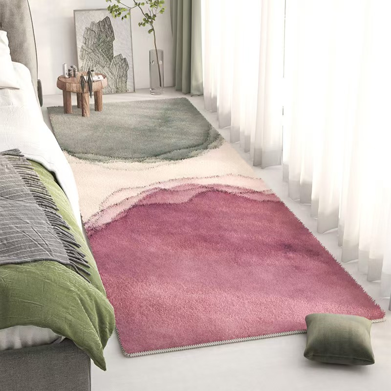 flower-3766-70-503- LLBB-Beige Minimalist Striped Carpet Large Area Living Room Carpets Comfortable Soft
