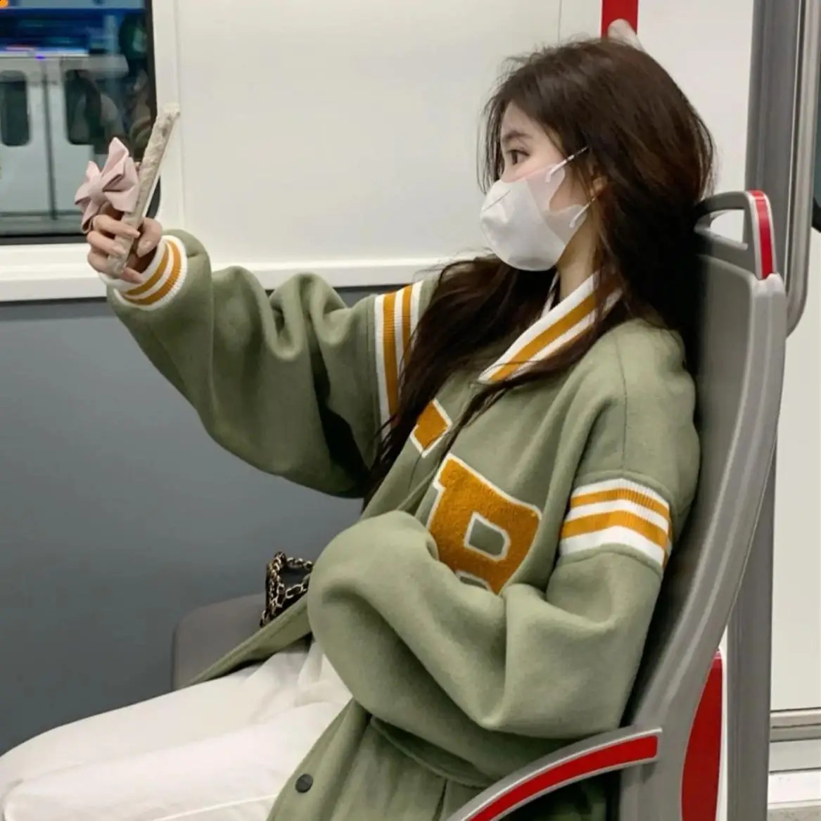 American Baseball Womens Oversized Loose College Style Jacket Thin Sunscreen Jacket 241224