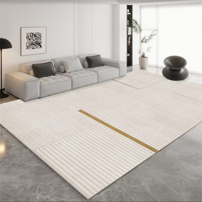 4968-52.88-BB-Beige Minimalist Carpet Comfortable Refreshing Bedroom Rug Easy Care Waterproof Rugs