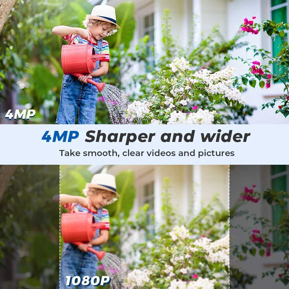 4K HD Solar WiFi Camera Outdoor Built-in Battery Dual Lens 2K Security Camera Solar Panel Wireless Video Surveillance CCTV iCSeeXJ241228