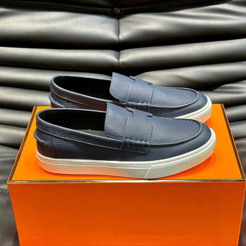 2024 Spring/Summer British Style Versatile Fashion Casual One Step Flat Leather Lazy Le Fu Men's Shoes