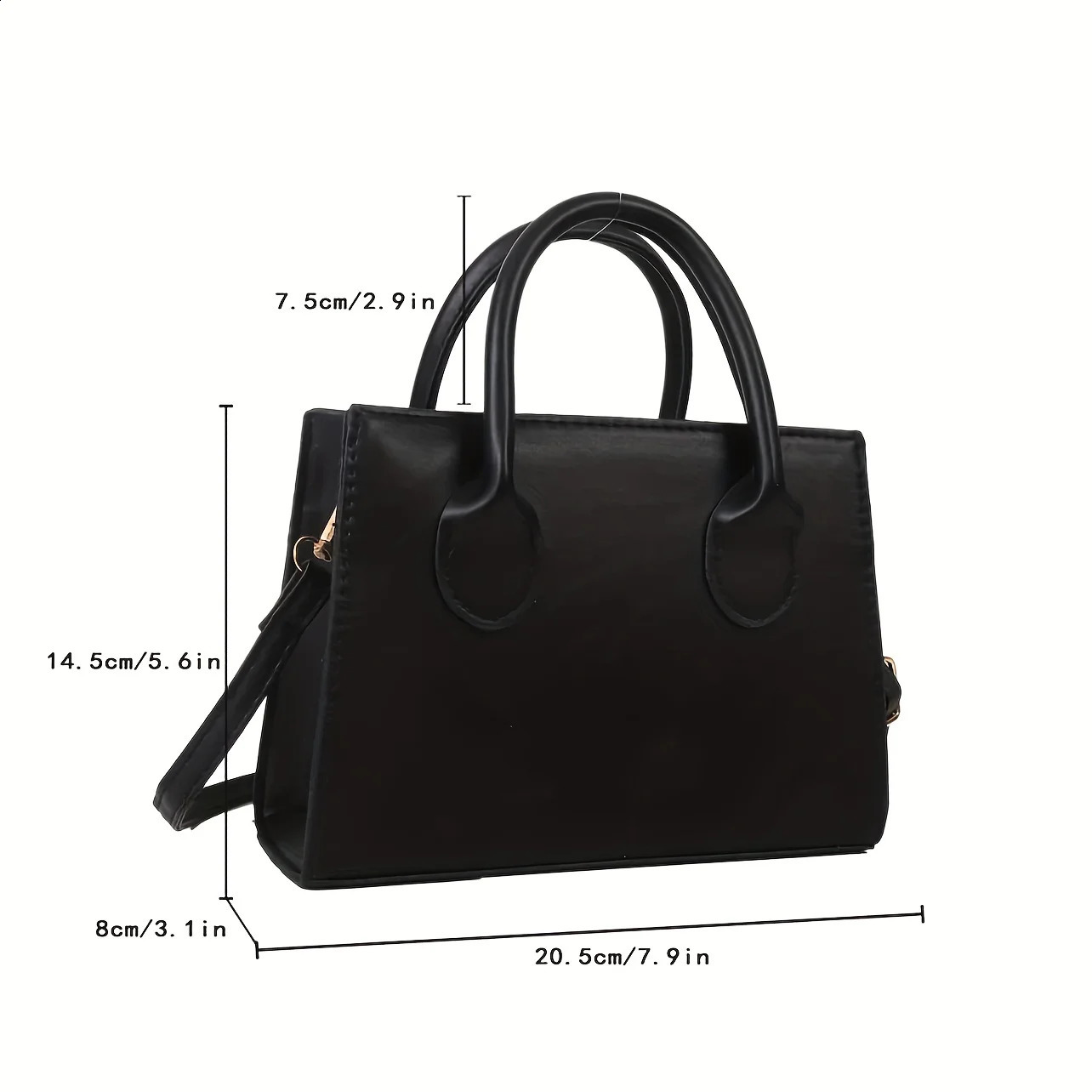 Minimalist Black Small Square Abg AllMatch Top Handle Purse Classic Shoulder Bag For Work 241226Z