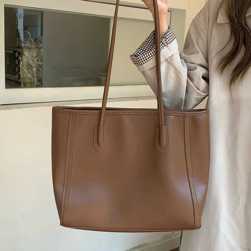 Pu Leather Shoder Shopper Bag for Wen 2024 Large Ladies Tote Bag Korean Fi Luxury Designer Big Fem Handbags Purses Z241229