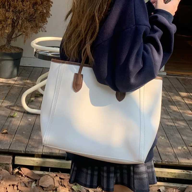 Pu Leather Shoder Shopper Bag for Wen 2024 Large Ladies Tote Bag Korean Fi Luxury Designer Big Fem Handbags Purses Z241229