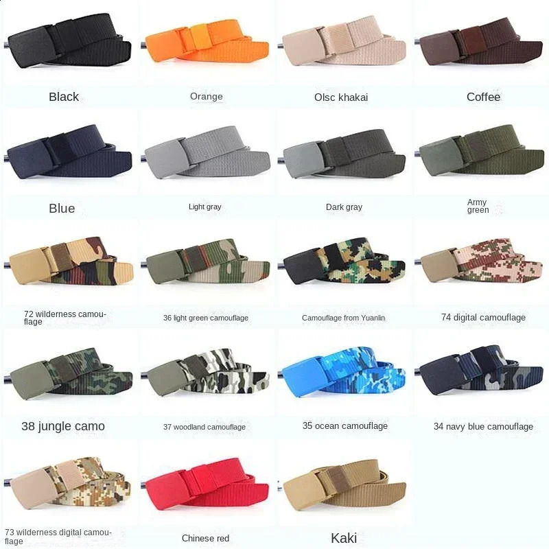 110120130140150160170cm Camo Belts Casual Jeans Accessories ed Sports Outdoor for Men Women 241225