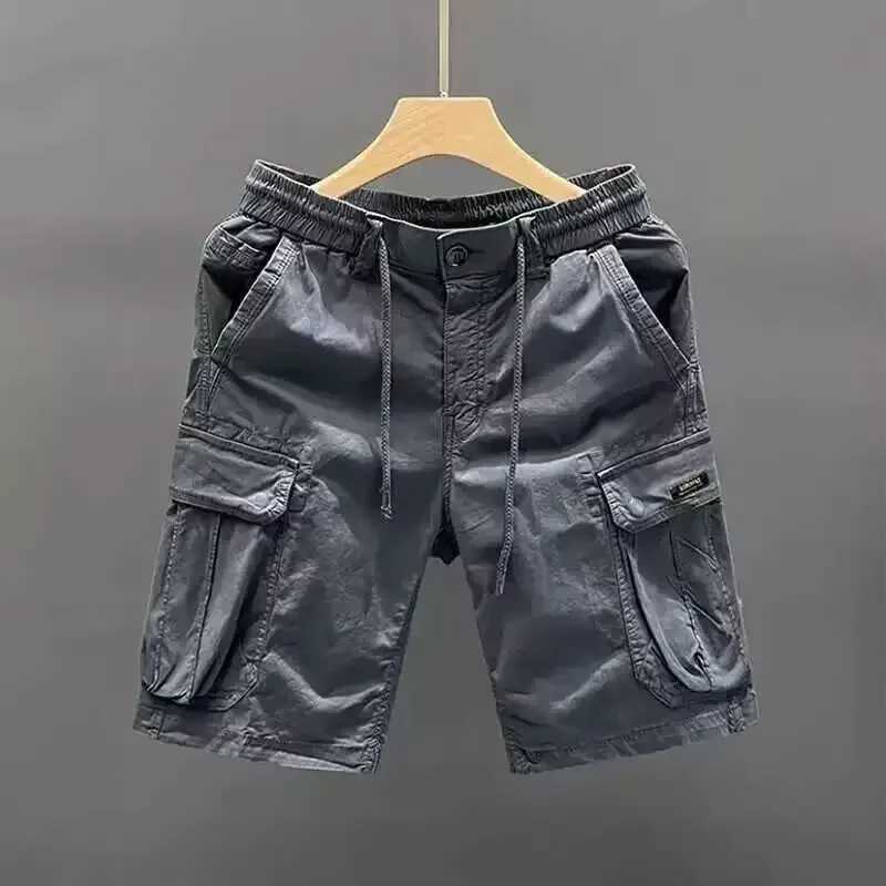 Trendy Japanese Style Loose Fit Straight Leg Cargo Pants For Men Casual Shorts Lightweight Summer Thrift Shorts W241228