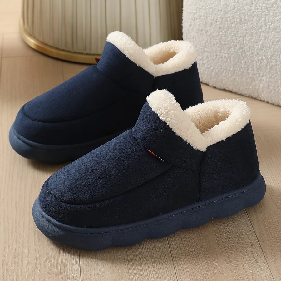Smile PoP Winter Plush Men Shoes Classic Indoor House Slippers Outdoor Soft Non Slip Womens Casual Bedroom 241223