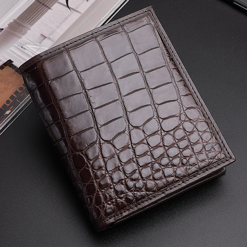 Crocodile Skin Hot Men's Short Wallet - Genuine Alligator Leather Bifold Card Holder
